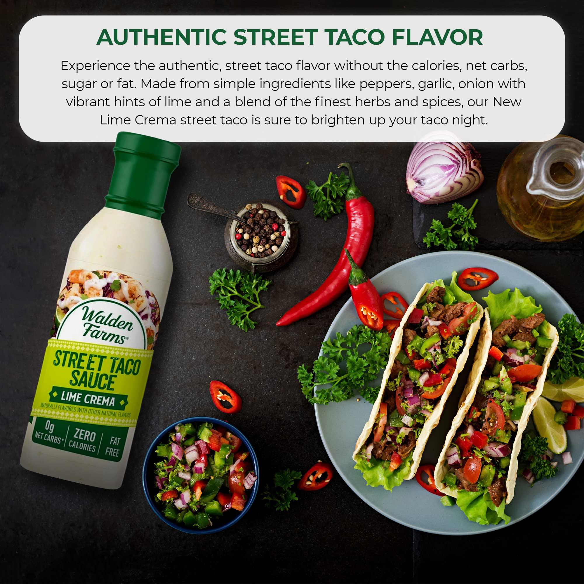 Walden Farms Walden Farms Street Taco Sauce Lime Crema - Calorie-Free, Gluten-Free, Low Carb, Keto-Friendly, Sugar-Free, Tangy Lime Crema Flavor, (12 oz Bottle x 2)
