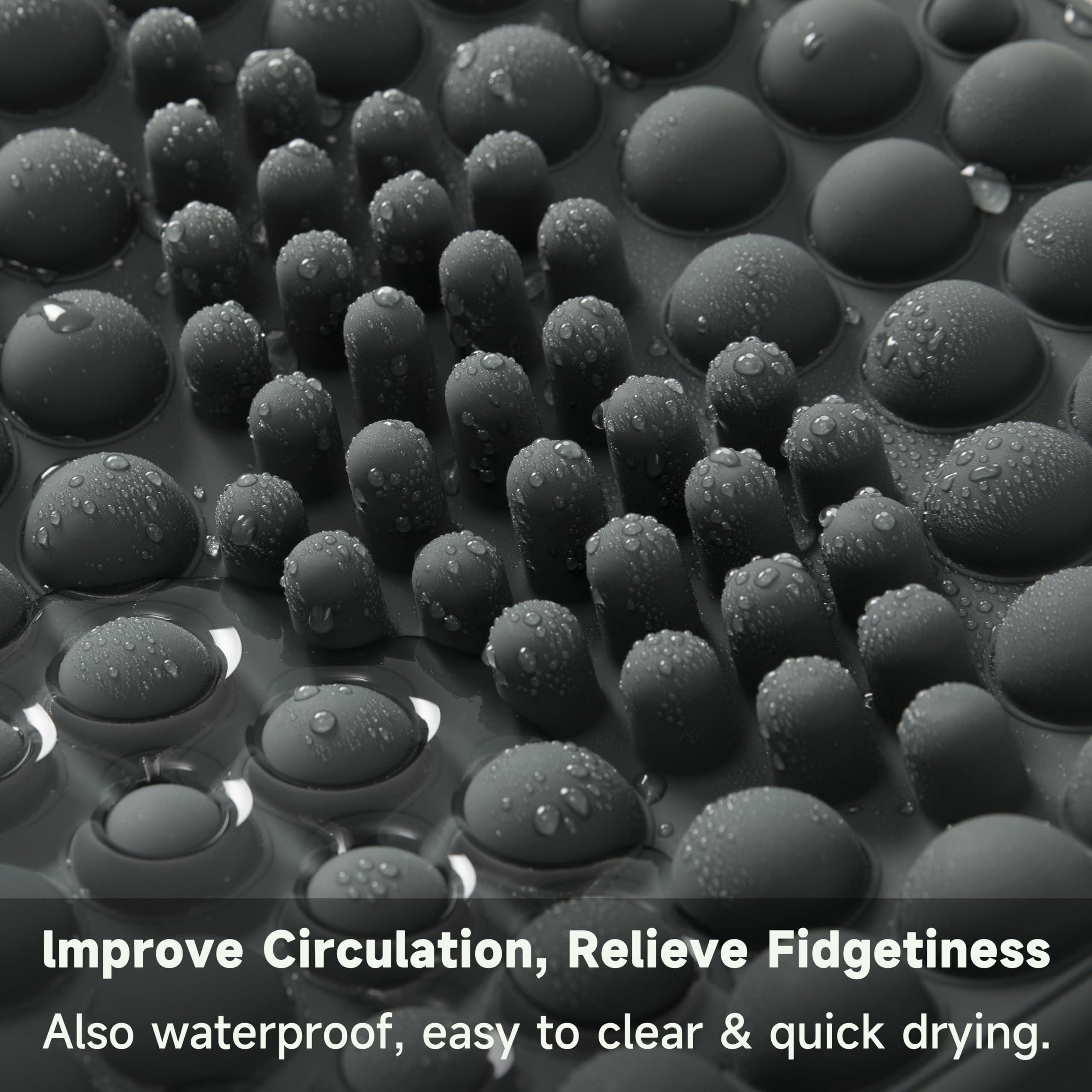 DIKDOC Dikdoc Foot Rest for Under Desk at Work, Home Office Foot Stool, Ottoman Foot Massager for Plantar Fasciitis Relief, Soft Silicone Footrests, Anti-Fatigue Fidget Toy (Gray)