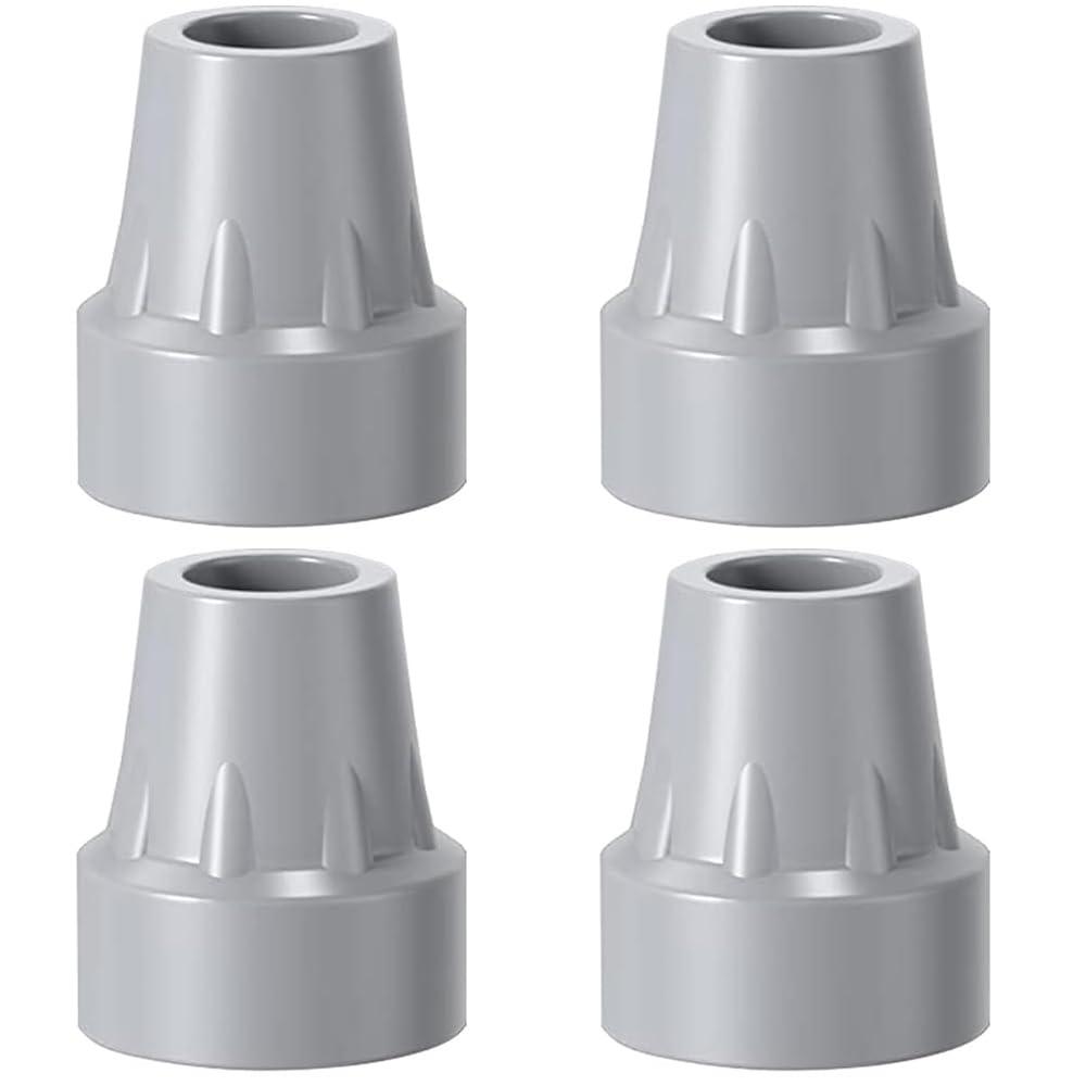 NADUSEP Crutch Tips, 4 Pack 7/8 Inch Replacement Crutch Feet Cap Heavy Duty Rubber Accessories Walking Cane Tips, Gray