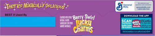 Lucky Charms Lucky Charms Berry Swirl Breakfast Cereal with Marshmallows, Kids Breakfast Cereal, Made with Whole Grain, 10.9 oz (Pack of 2)