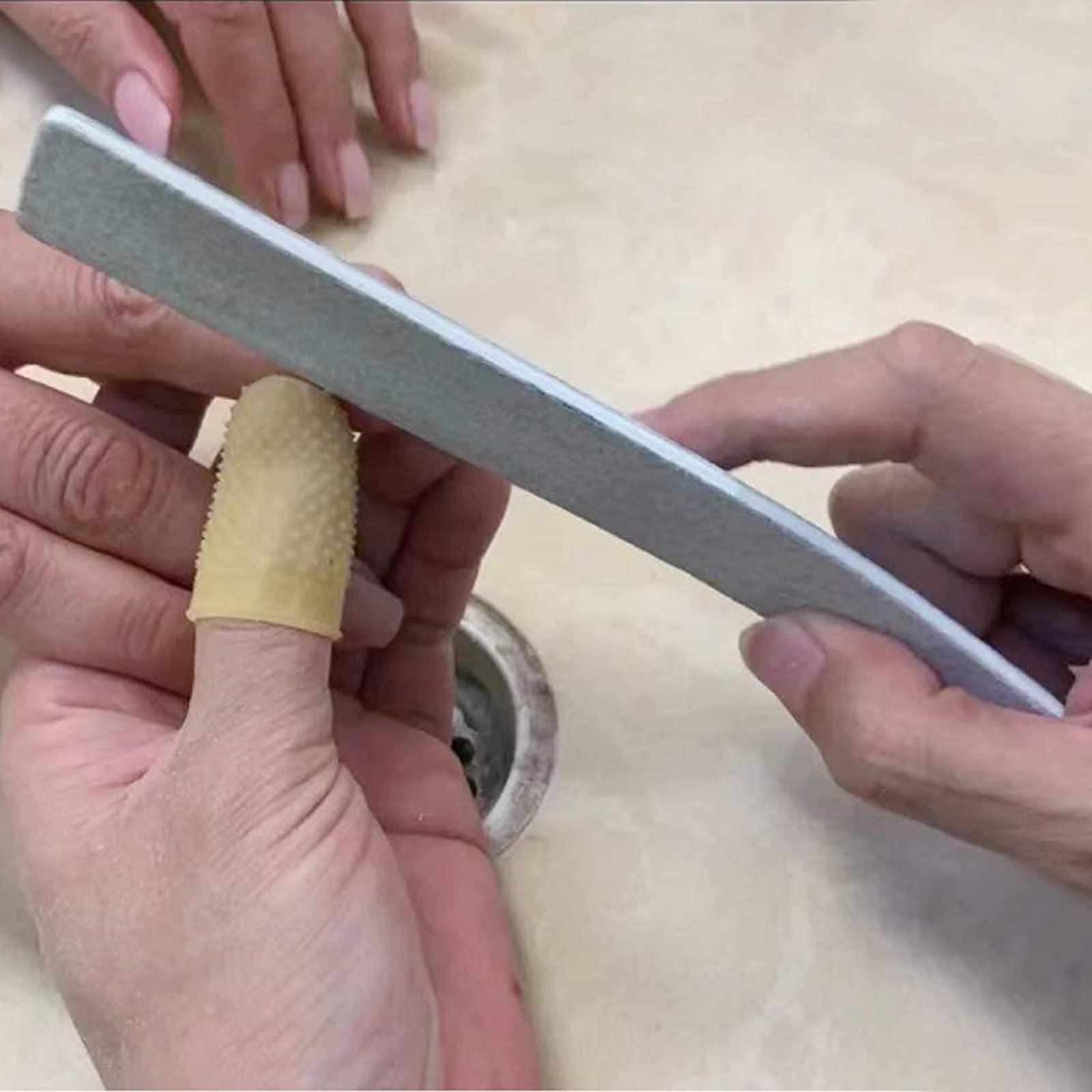 Honey Joy Finger Protector with Hole, Finger Cots, Latex Finger Tips Caps, Finger Covers (12 PCS Thimbles), New Material (Latex-Free), Finger Sleeves Great for Nail Art Work, Hand Eczema and More,HJ-NAT218 (S)