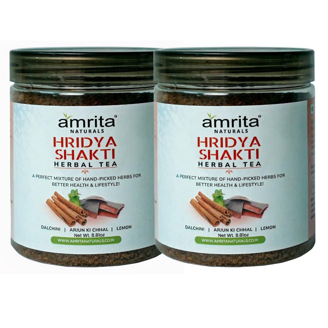 Amrita Naturals Amrita Naturals Hridya Shakti Herbal Tea - Gluten-Free, Vegan, Natural Instant Arjun Bark Hridyashakti Tea with No Artificial Colors & Flavors - 0.55 lb - 250 Gram - Pack Of 2