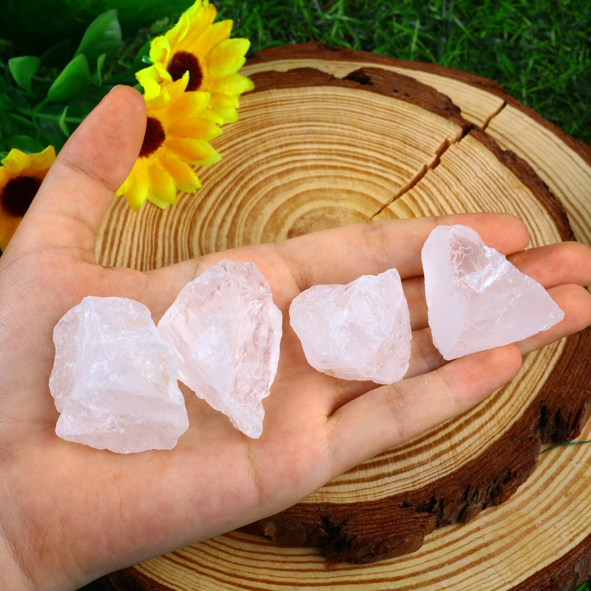 UFEEL UFEEL 1 LB Bulk Rough Clear Quartz Crystal - Large 1\" Natural Raw Stones Crystal for Tumbling, Cabbing, Fountain Rocks, Decoration,Polishing, Wire Wrapping, Wicca & Reiki Healing Crystals