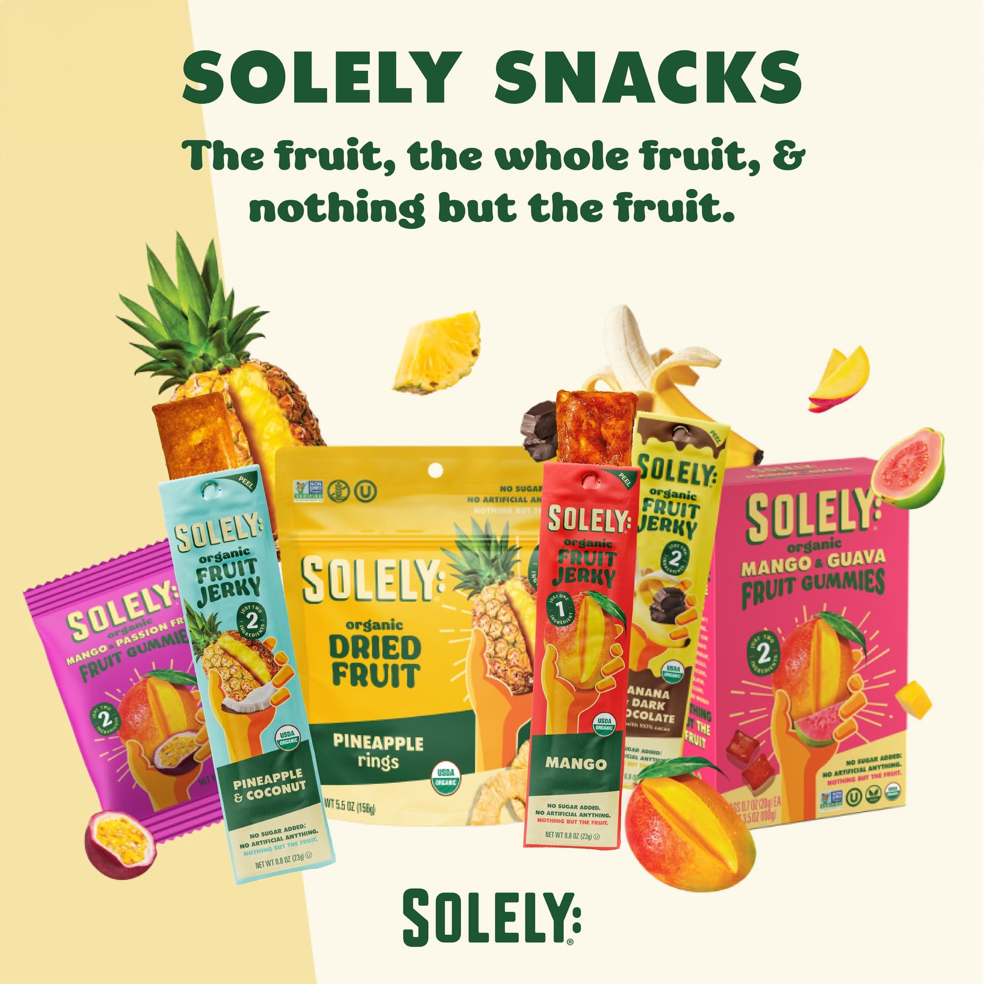 SOLELY SOLELY - Organic Mango & Guava Whole Fruit Gummies (Pack of 8 Boxes, 5 Bags per Box) - Real Fresh Fruit - Healthy Snacks for Adults & Kids - Non GMO, Vegan Snacks, Shelf Stable - 40 Bags (3.5 oz)