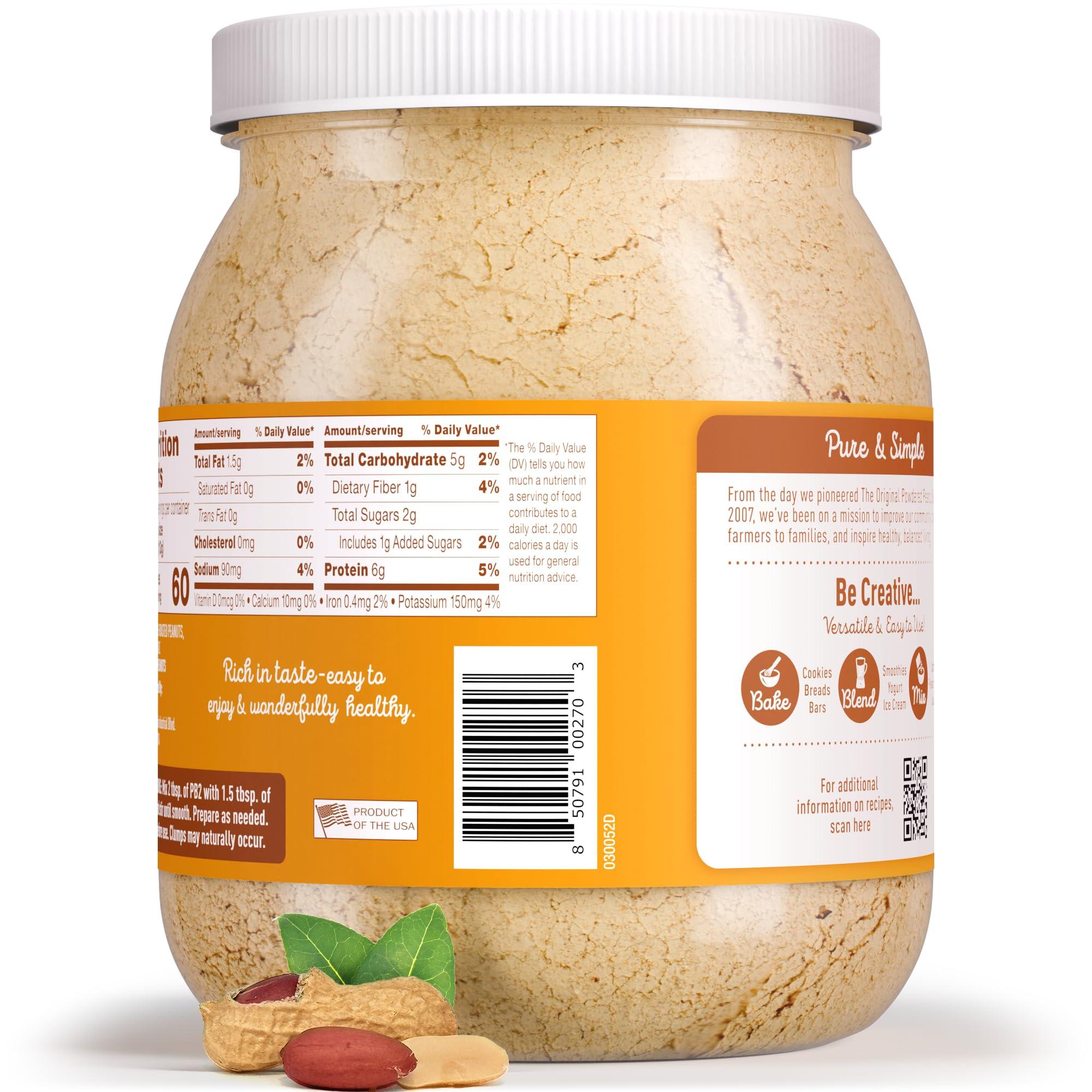 PB2 PB2 Powdered Peanut Butter Powder | Certified Gluten Free, Low-Carb, Keto Diet Friendly | Original Flavor with 6G of Protein, 90% Less Fat, 60 Calories Per Serving | Easy Mix for Healthy, Fit Diet