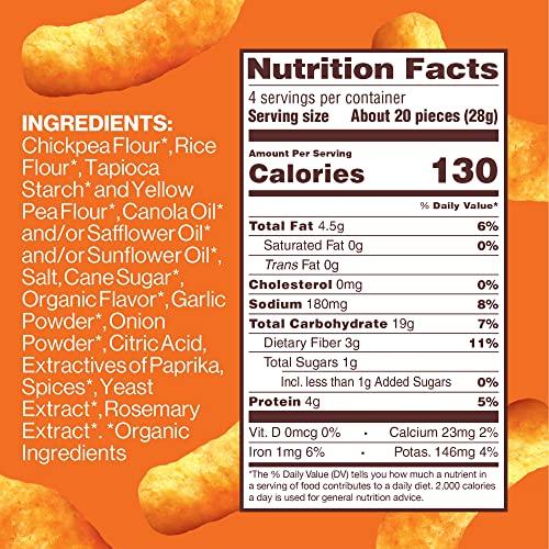 Hippeas Hippeas Chickpea Puffs, Nacho Vibes, 4 Ounce (Pack of 1), 4g Protein, 3g Fiber, Vegan, Gluten-Free, Crunchy, Plant Protein Snacks