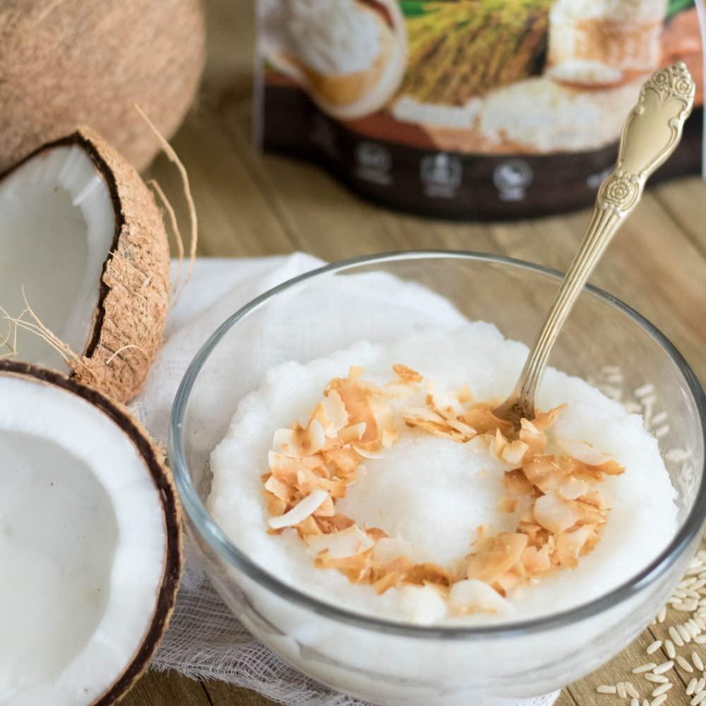 Pride Foods est 2018 Pride Foods Rice \'N Grinds Hot Cereal - Gluten-Free, Non-GMO, Vegan-Friendly, Natural Rice Breakfast, Quick & Easy Hot Meal, Low-Fat Comfort Food, 30 Servings, Coconut Cream Pie