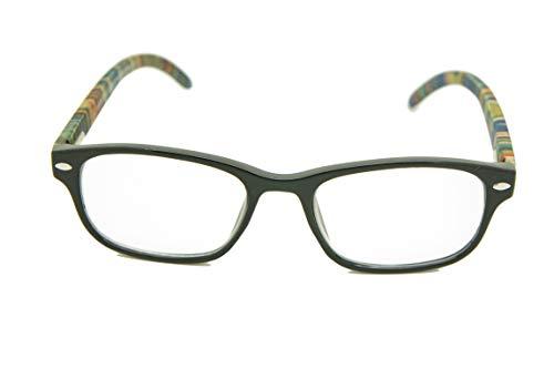 COLOR VIPER NEW ColorViper Real Tree Bamboo wood Temples Reading Glasses (2981 shiny black/wood temple, 1.00)