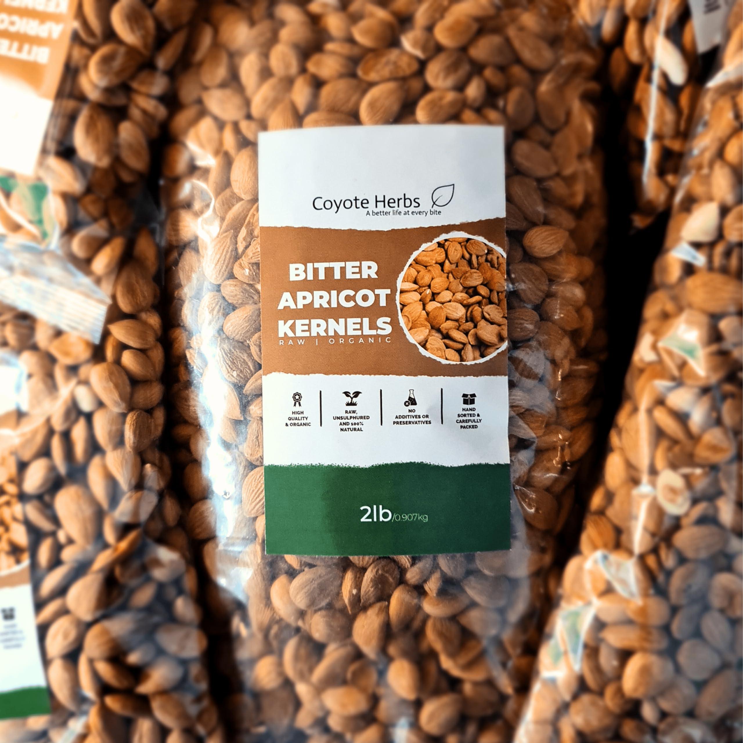 Coyote-herbs Coyote-herbs Bitter apricot kernels 907g/ 32 oz Raw Seeds, Premium bitter Almonds - Rich in Natural Vitamin B17