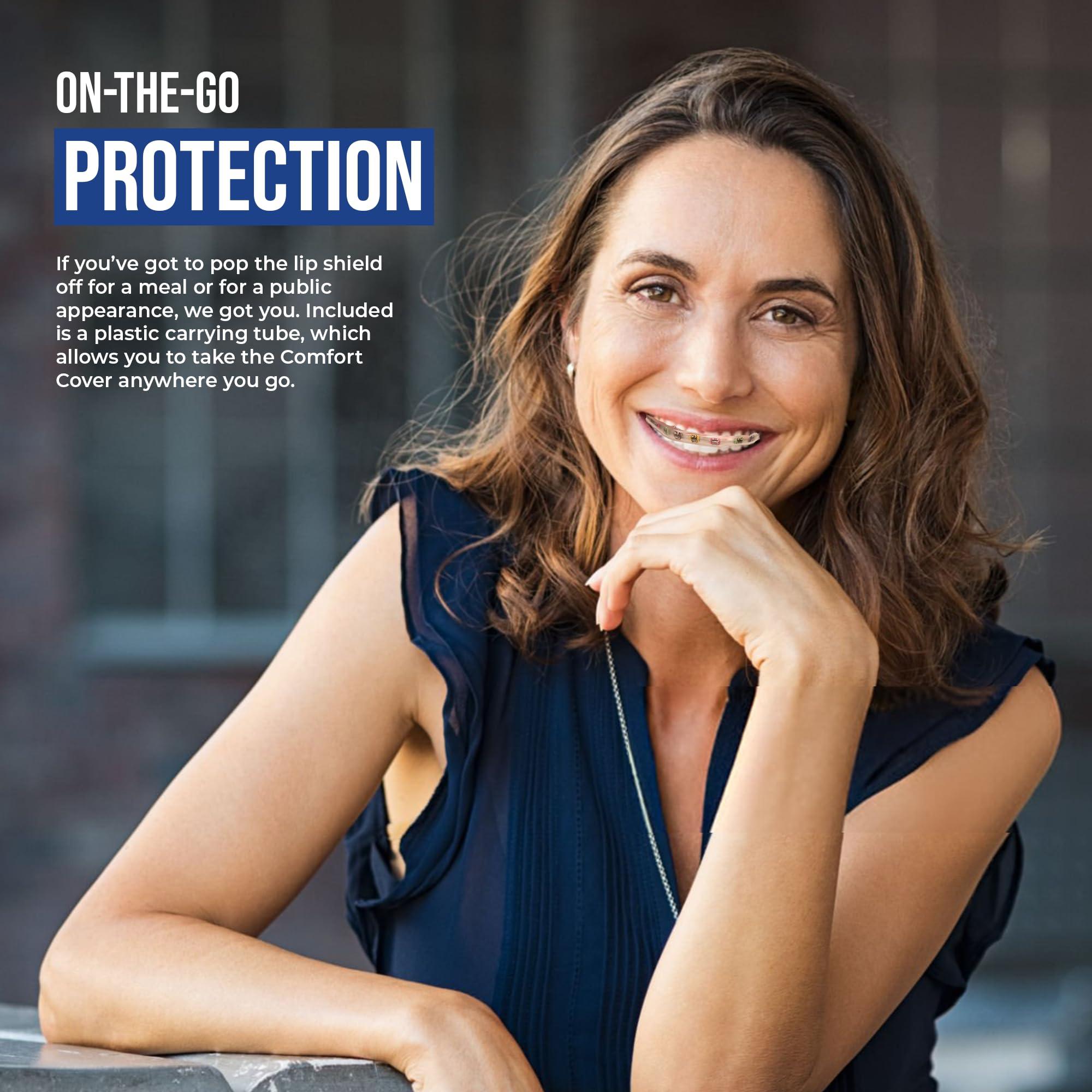 ELEMENT Comfort Cover Braces Guard/Lip and Mouth Protector - Snap on Cover Strip for Braces - Orthodontic/Dental Quality (Clear)