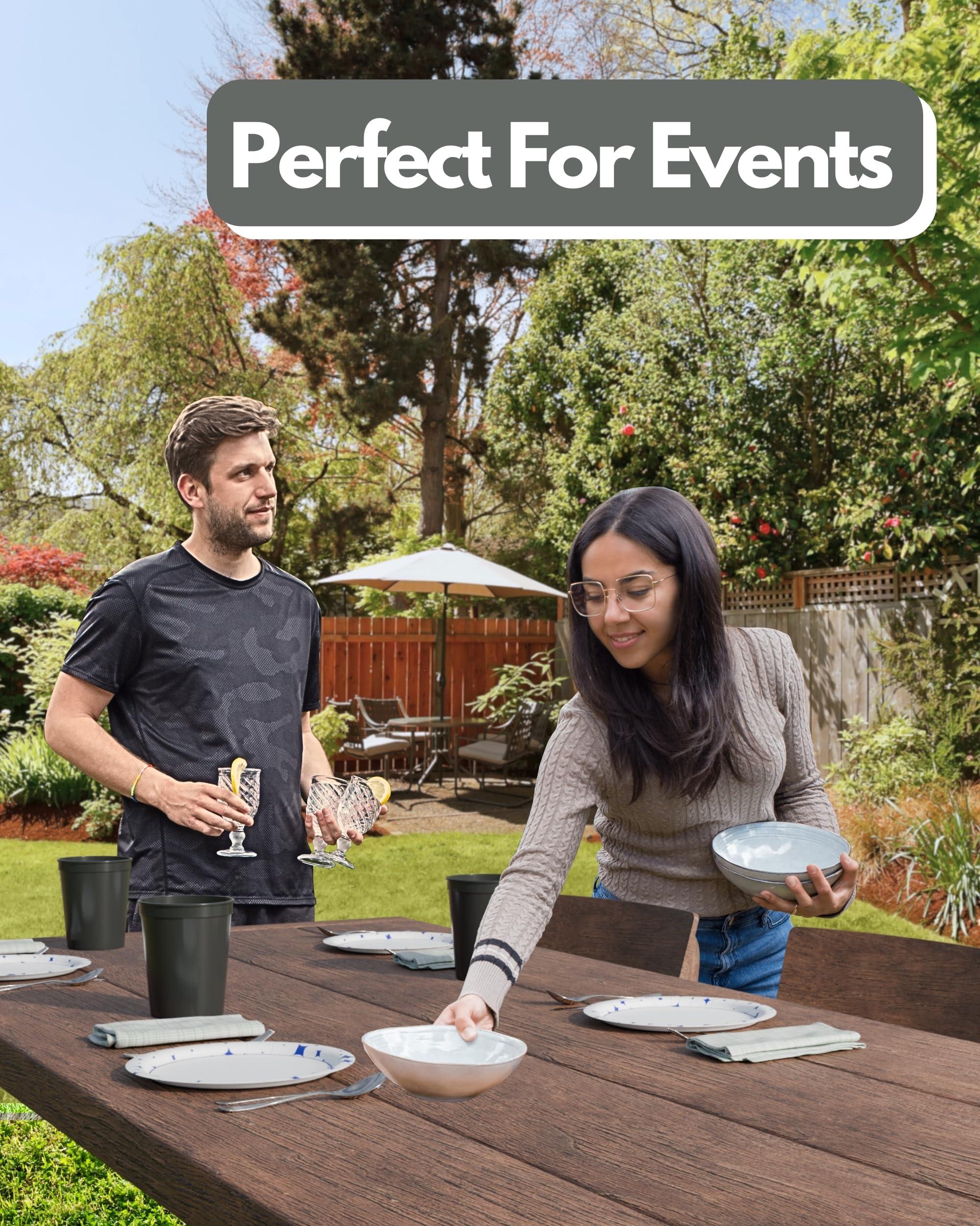 PartyPrints PartyPrints 16oz 100 Pack (Metallic Silver) Reusable Blank Plastic Cups, Colored Plastic Drinking Cups, Food-Grade Party Cups, Stackable Water Cups for Parties, Weddings, Events or DIY Projects