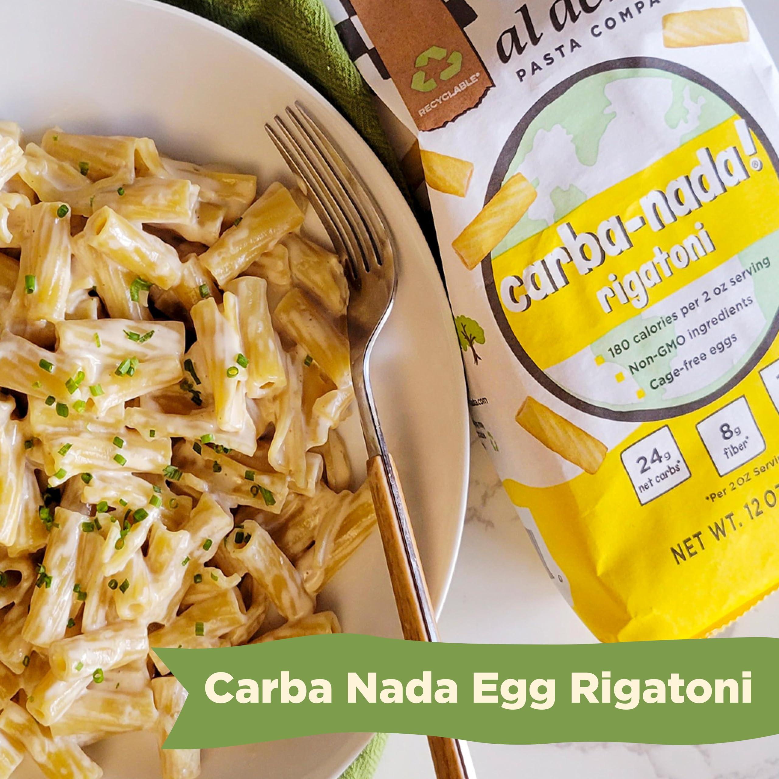 AL DENTE Al Dente Carba-Nada Rigatoni, Reduced-Carb, High Protein Pasta 12 Ounce Bags (Pack of 4)