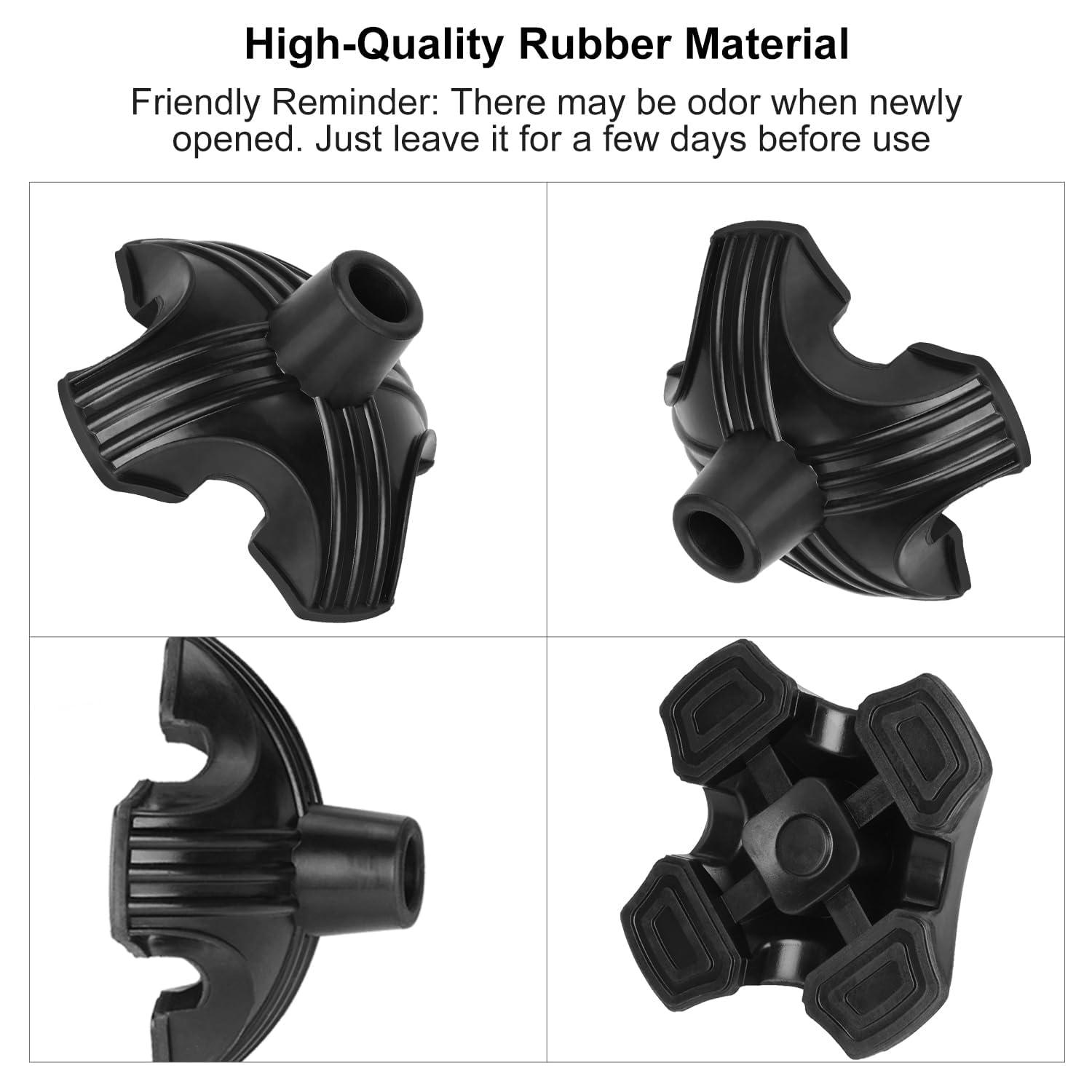 supregear supregear Cane Tip 5/8 inch Heavy Duty - Self Standing Non-Slip Rubber Quad Base for Walking Cane - Stable 4 Prong Replacement Foot for Folding Cane Walking Stick Offset Quad Pod or Tripod Canes