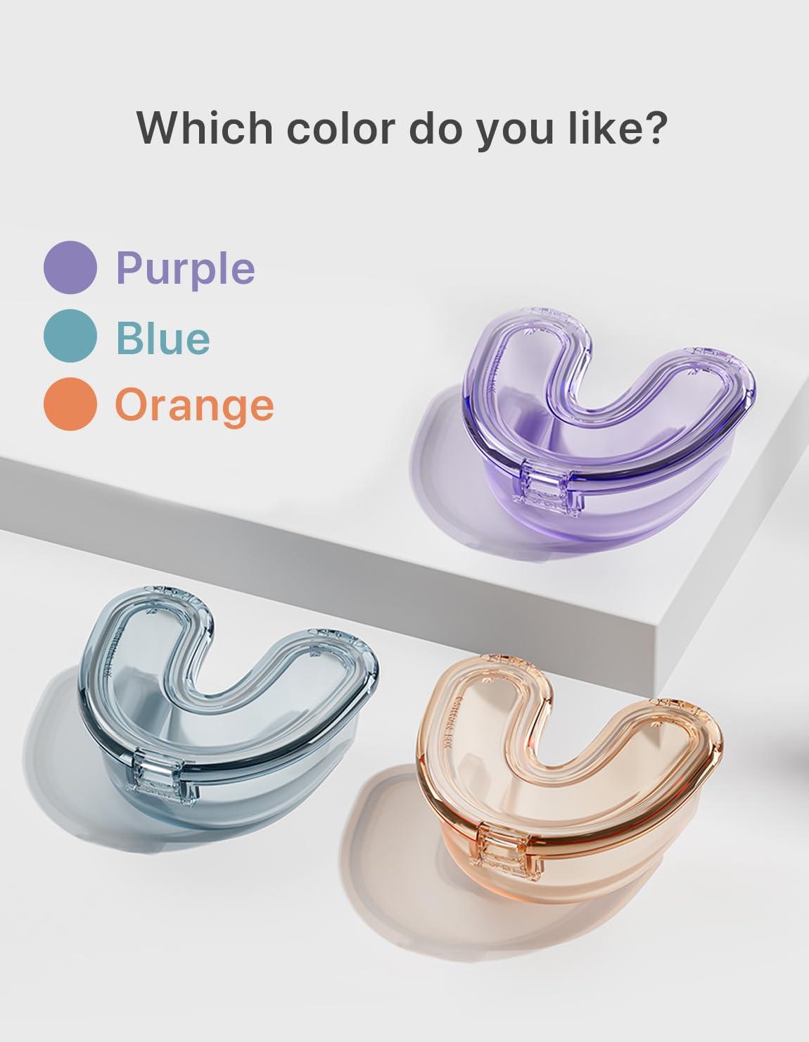 HEMILAB HEMILAB Retainer Case, U Shape Clear Slim Aligner Case, Compatible with Invisalign, Mouth Guard Case, Cute Retainer Case with Retainer Removal Tool and Brush, Puple