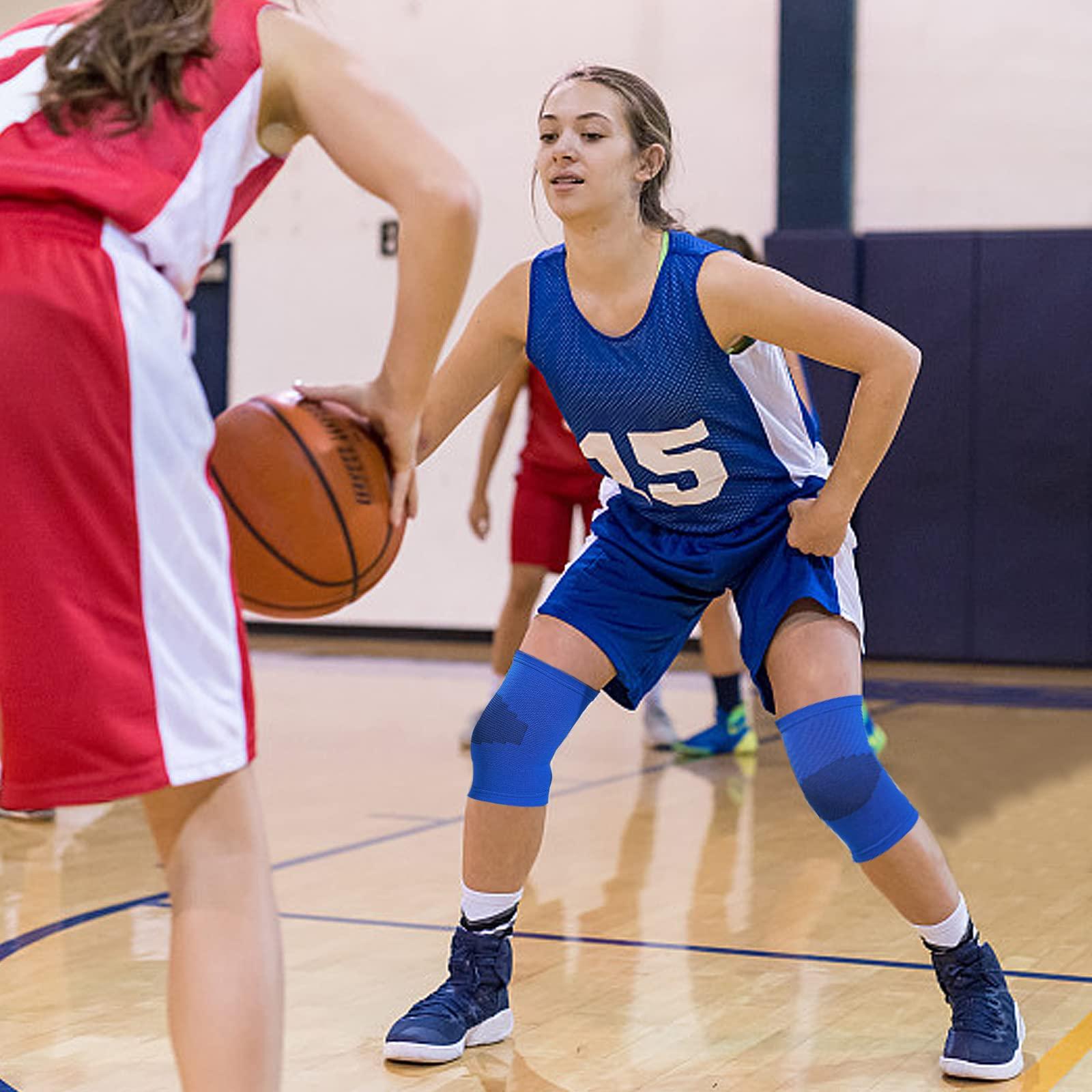 HGRTYXS 2 Pairs Kids Knee Brace,Children Compression Knee Sleeve,Teenagers Knee Support Brace,Youth Knee Brace,Elastic Knee Protector,Sports Knee Brace for Girls Boys Basketball,Volleyball,Sports,Gymnastics