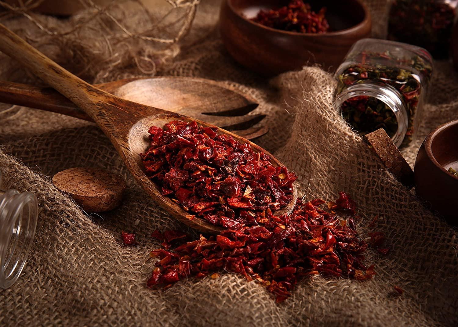 Gourmanity Gourmanity Dried Red Bell Peppers, Flavorful Diced Peppers Fresh and Appetizing, Perfect for Ramen Bae Ramen Toppings Soups Stir-Frys and Stews, All Natural, Resealable 4oz Bag.