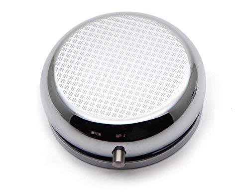FKC DESIGN Pill Box - Portable Round Metal Silver Pills Pill Case, Compact 3 Space. Personalized Customized Pattern Design Pill Boxes, Pill Cases for Pills/Travel/Pocket/Purse. (Cartoon Rabbit and Turtle)