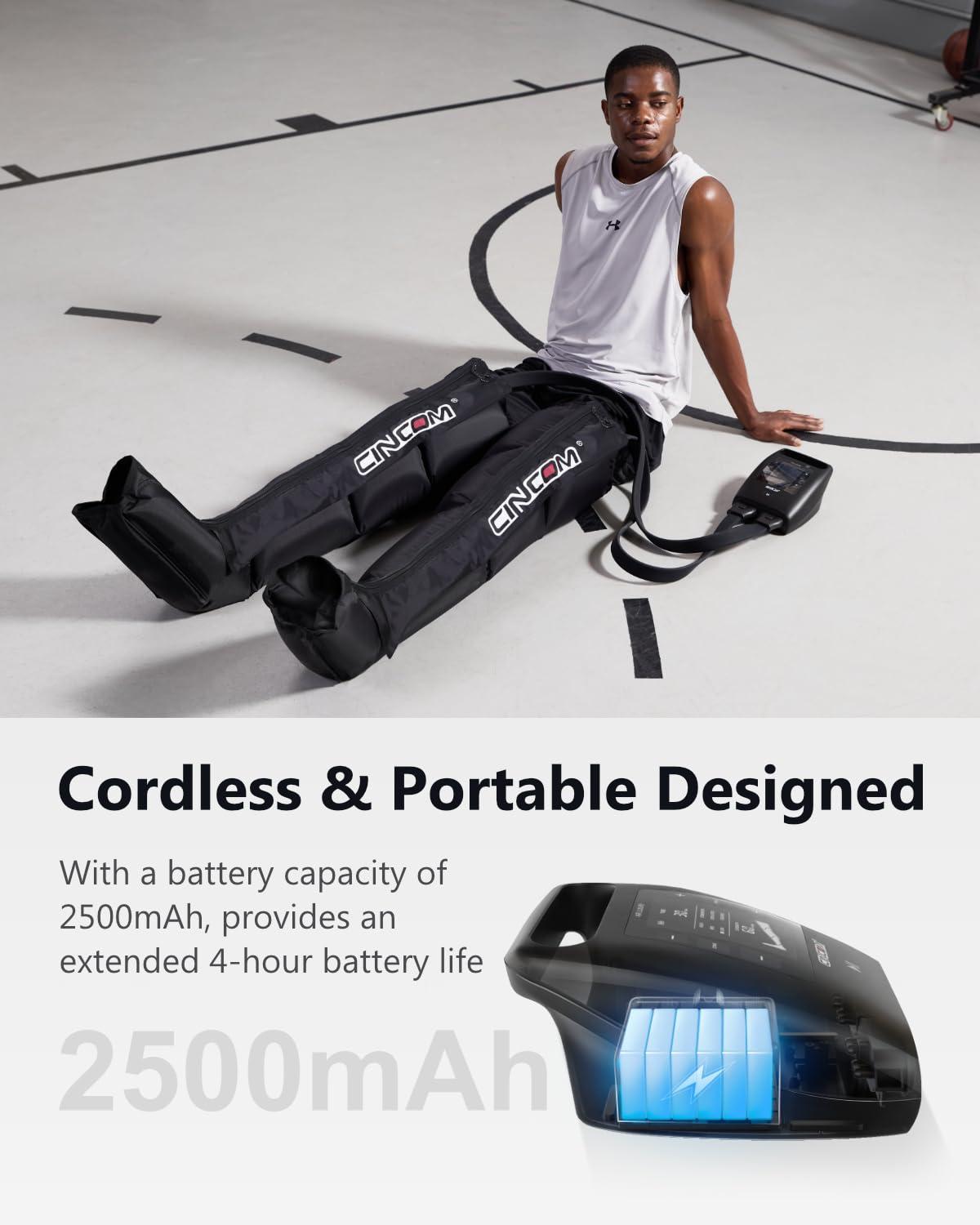 CINCOM CINCOM Cordless Leg Recovery System with Dynamic Compression Massage Technology - 3 Different Sizes for Everyone(Large)