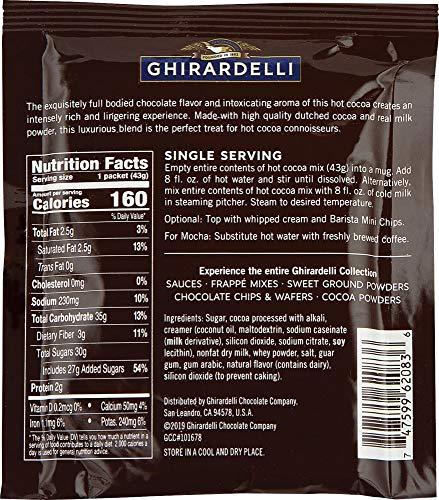 Ghirardelli Chocolate Company Ghirardelli Premium Hot Cocoa Envelopes, Rich chocolate, 22.7 Ounce (Pack of 15)