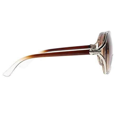 Sightpeark Bifocal Ladies Oversized Tinted Lens Sun Reader Reading Glasses Sunglasses +1.0~+4.0 (Brown, 3.50)