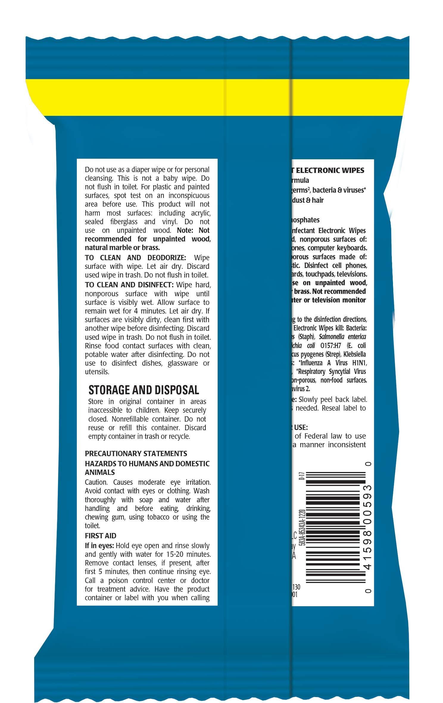 Weiman Weiman Disinfecting Electronic Wipes - Safely Clean Your Screen, Laptop, Computer, TV, Equipment-Electronic Cleaner Wipes