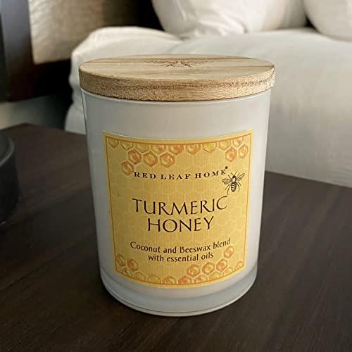 Red Leaf Home Red Leaf Home Turmeric Honey Candle, Large | Honeycomb Collection, Aromatherapy, Gift | 15.5oz Jar