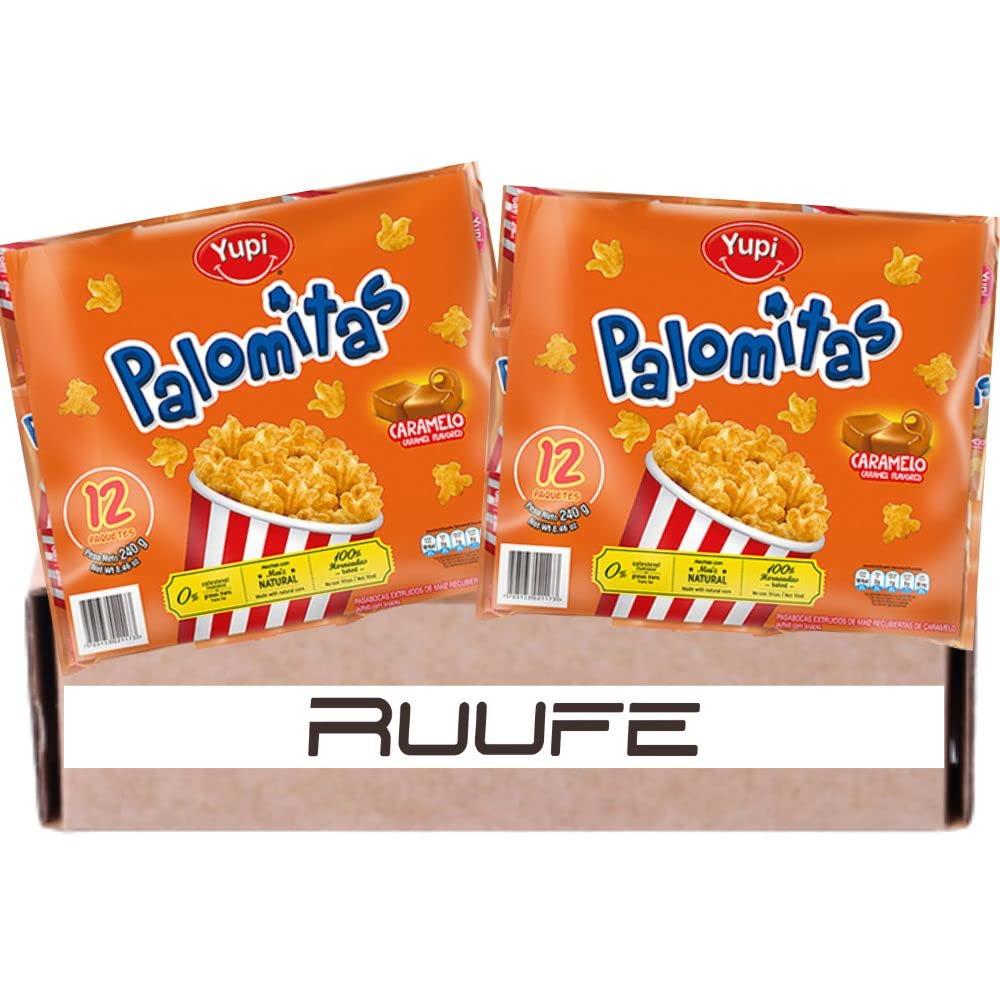 Productos Yupi Palomitas Yupi Caramelo (24 Pack) The most delicious Caramel popcorn-looking snack Colombian snacks Colombian food dulce colombiano mecato colombiano