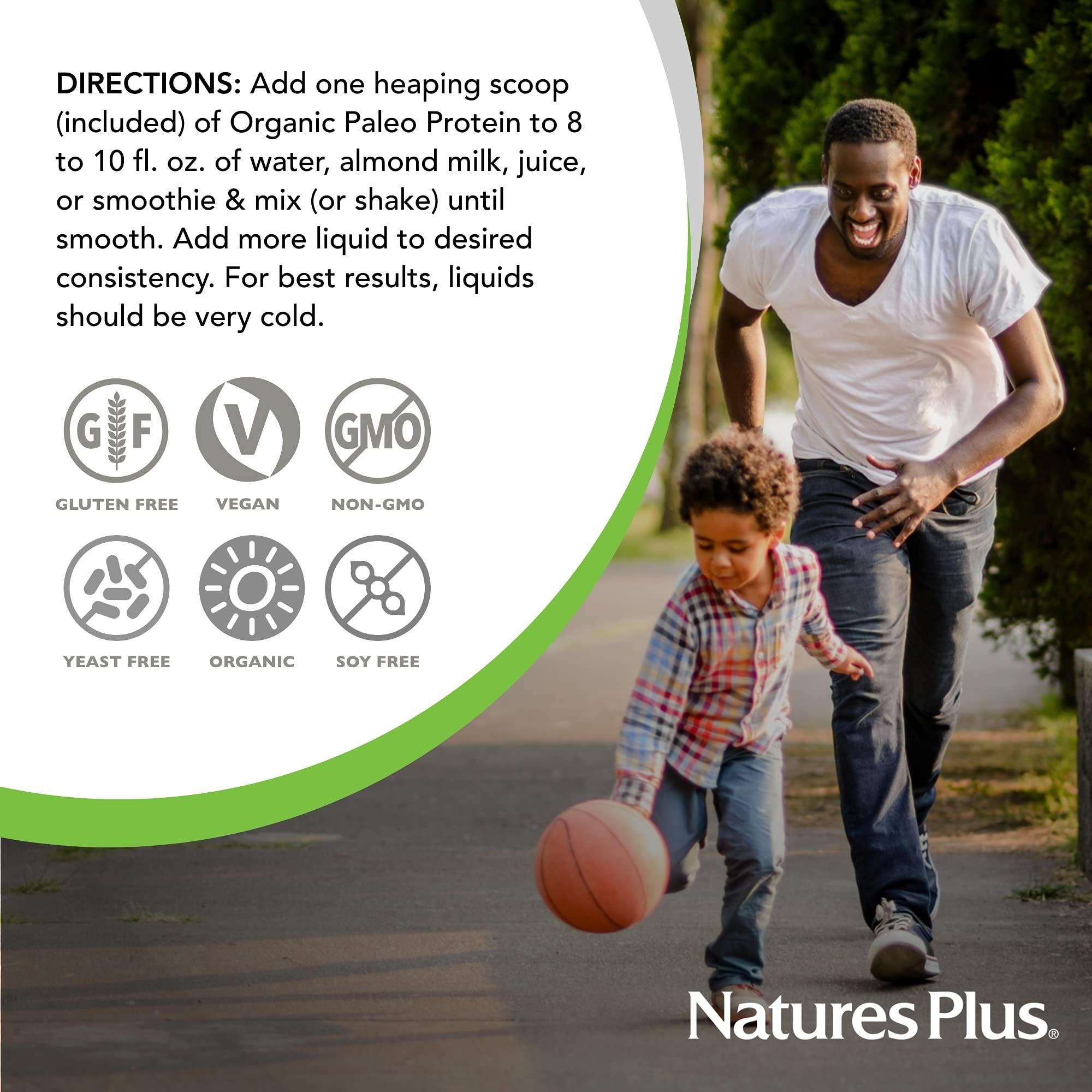 Nature's Plus NaturesPlus Organic Paleo Protein - 1.49 lbs, 20 g Protein, Vegan Protein Powder - Unflavored, Unsweetened - Certified Organic High Protein Energy Protein - Vegetarian, Gluten-Free - 15 Servings