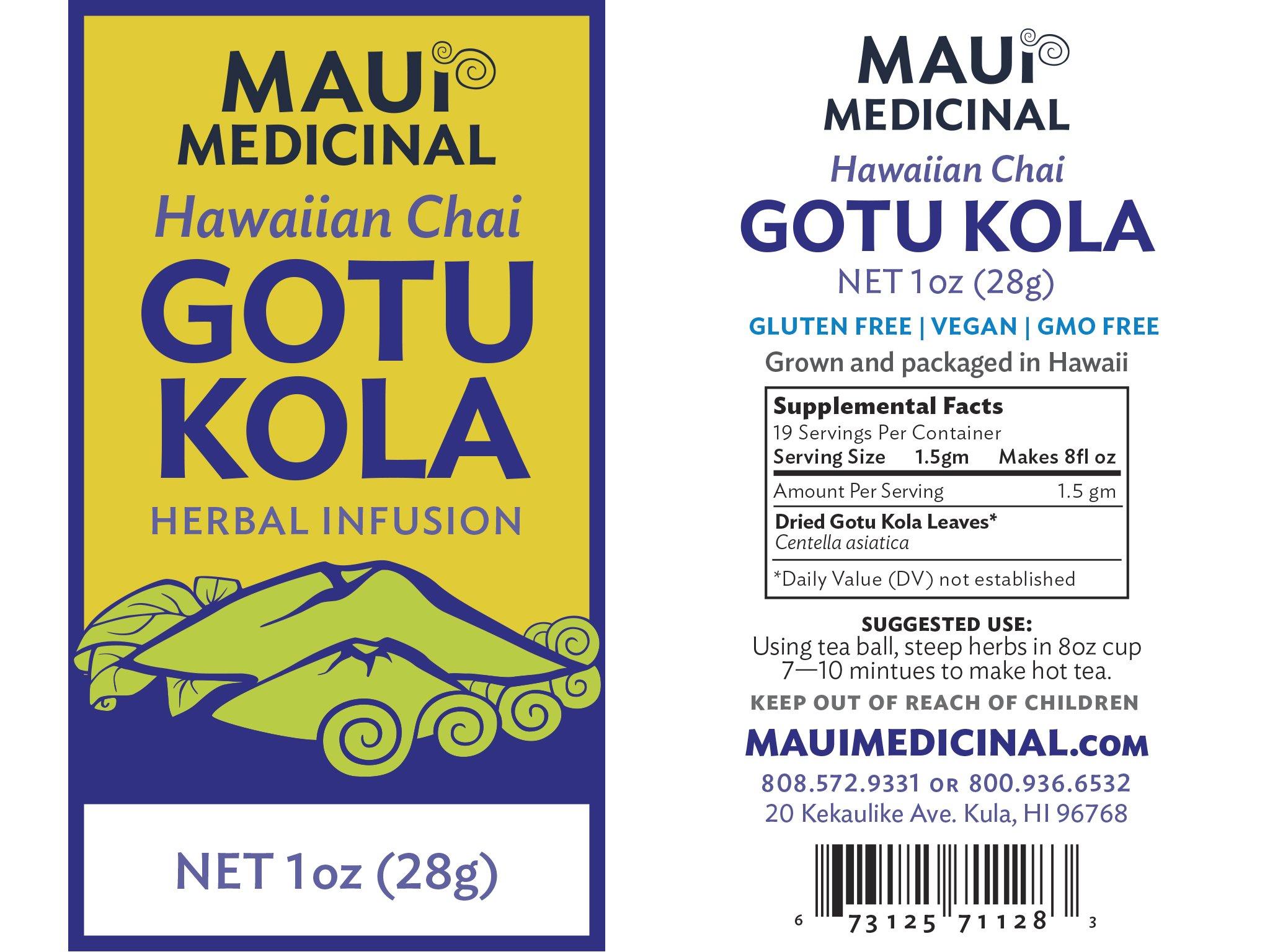 Maui Medicinal Herbs Gotu Kola \" Brahmi \" Leaf Plus \"Mauifarmacy Grown\" 3/4 oz. Leaves for Tea - USA