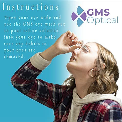 GMS Optical GMS Optical Glass Eye Wash Cup - Soothing Relief from Allergens, Irritants, Makeup, Dust, Dry Eyes and More - Use with Distilled Water or Saline (10 mL Volume)