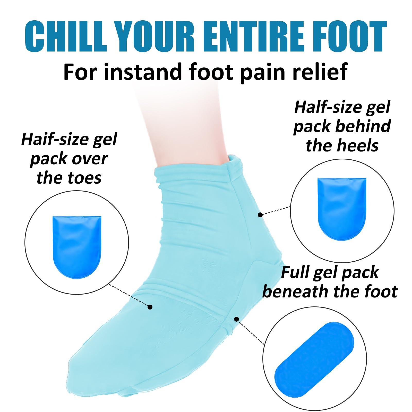 coldpa Reusable Cold Therapy Socks, Gel Ice Pack for Feet Heels Injuries Swelling, Hot and Cold Therapy Socks for Plantar Fasciitis Neuropathy Chemotherapy Pain Relief for Foot Ankle (Green)