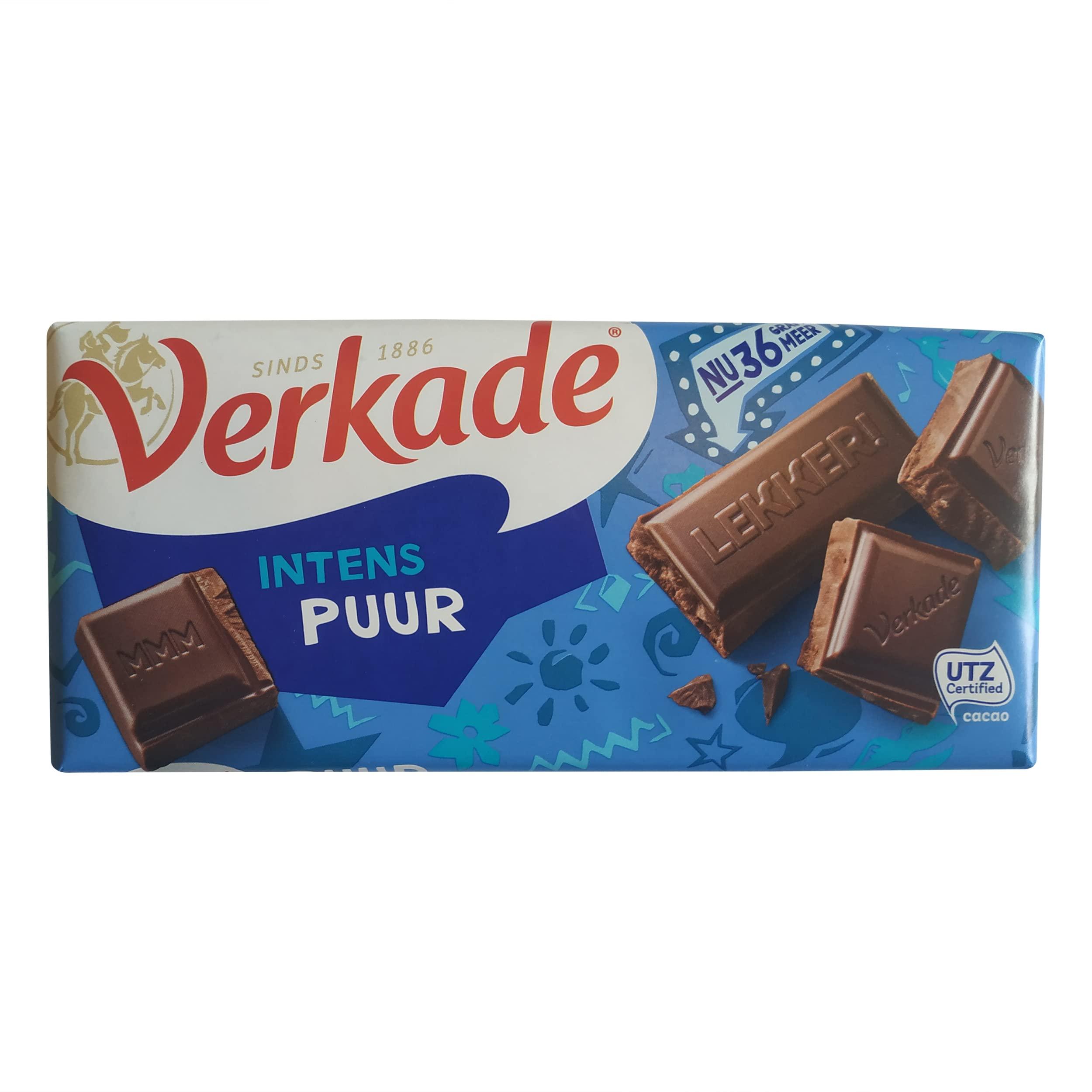 Verkade Verkade Dark Chocolate Bar, 3.91 Ounce, Delicious Gourmet Chocolate with Intense Flavor