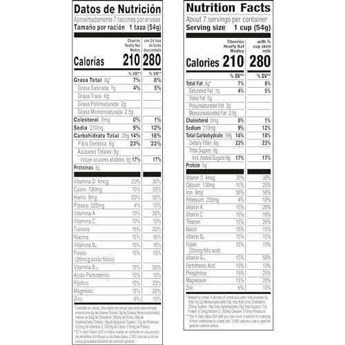 Cheerios Cheerios Hearty Nut Medley Breakfast Cereal, Maple Cinnamon Flavored, Made With Whole Grain, Large Size, 14.7 oz (Pack of 2)