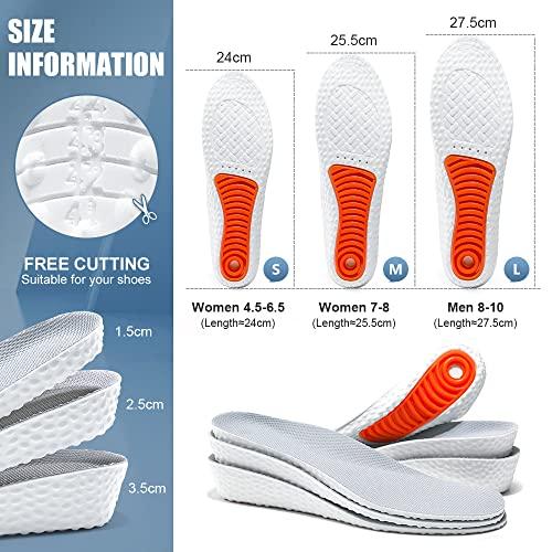 YURRUON Height Increase Insole Elastic Shock Absorbing Sports Shoe Insoles, Heel Lift Inserts Elevator Insoles for Men & Women