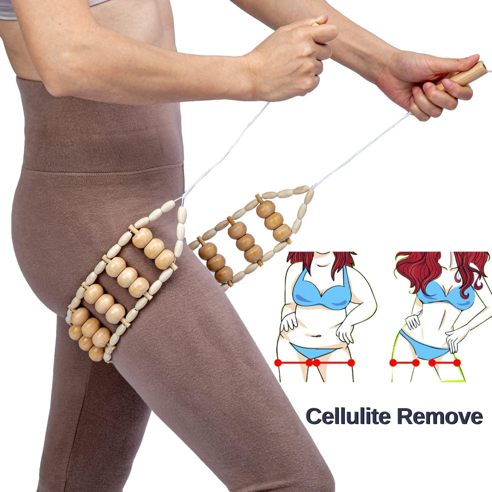 Hovom Hovom Wood Back Massage Roller Rope Tool,Lymphatic Drainage,Wood Therapy Massage Tools,maderoterapia Colombiana,Portable Handheld Rolling, Massage Strap for Back, Neck, Shoulders, Legs (Smooth)