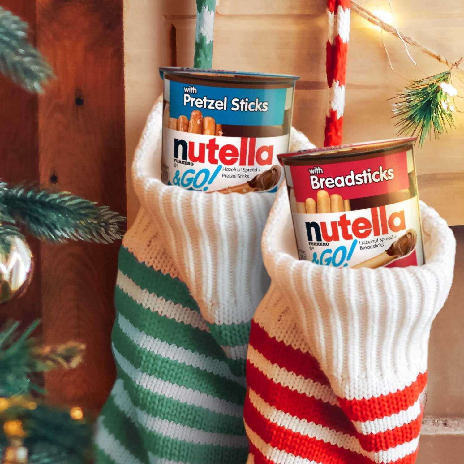 Nutella Nutella and Go Snack Packs, Chocolate Hazelnut Spread with Breadsticks, Perfect Bulk Snacks for Kids' Lunch Boxes, 1.8 oz, Pack of 4