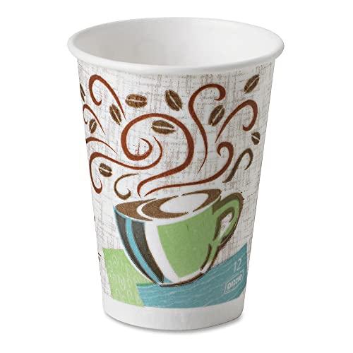 Dixie Dixie PerfecTouch 12 oz. Insulated Paper Hot Coffee Cup by GP PRO (Georgia-Pacific), Coffee Haze, 5342CDSBP, 160 Cups Per Case, Coffee Haze Design