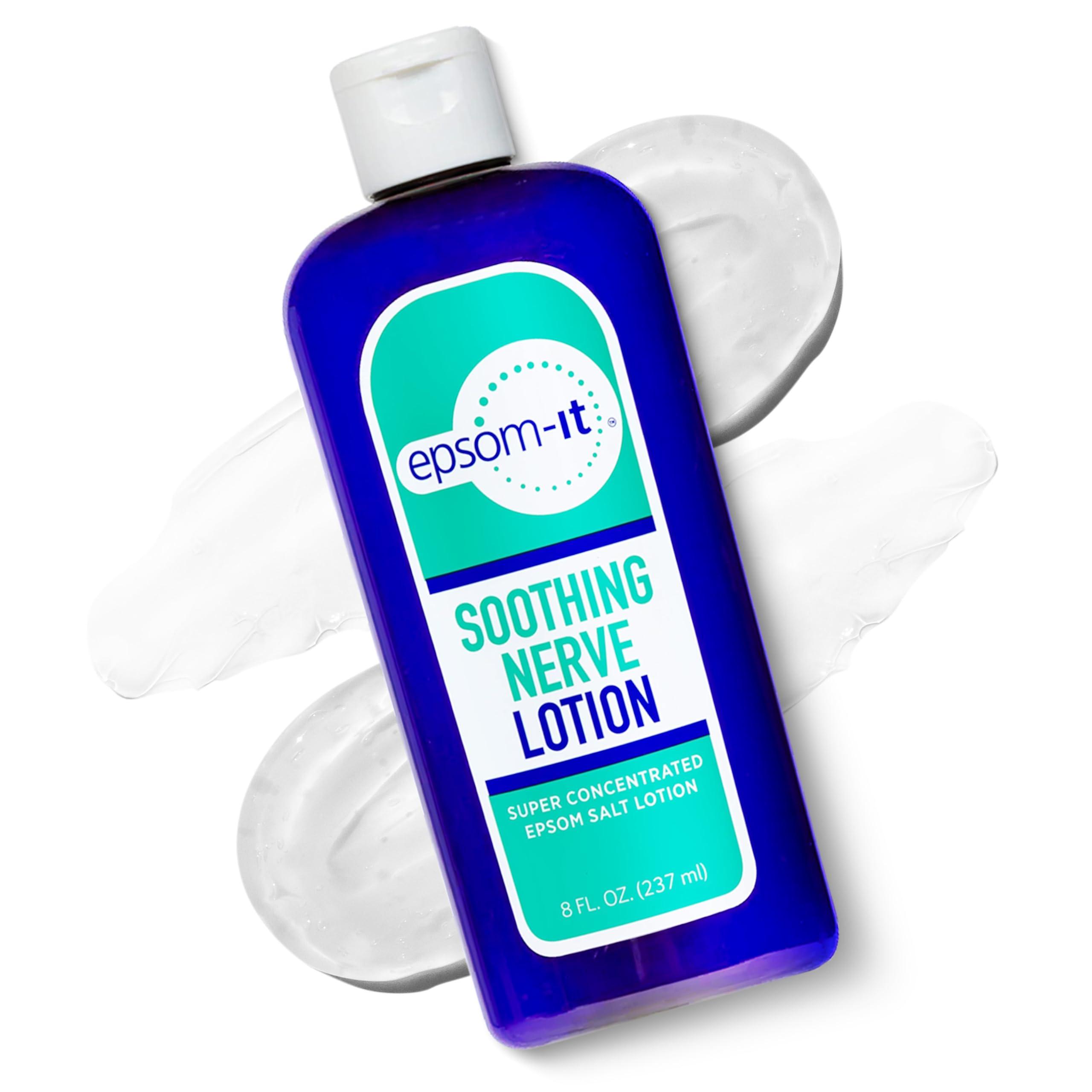 EPSOM-IT Epsom-It Soothing Nerve Lotion - Epsom Salt Magnesium Lotion, Topical Magnesium Cream with Capsaicin & Arnica for Muscle Discomfort, Restless Legs and Better Sleep, 8.0 oz.