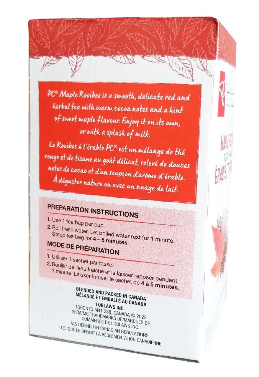 Loblaw's President's Choice Maple Rooibos Red Tea 20ct, 40g/1.4 oz., Box {Imported from Canada}