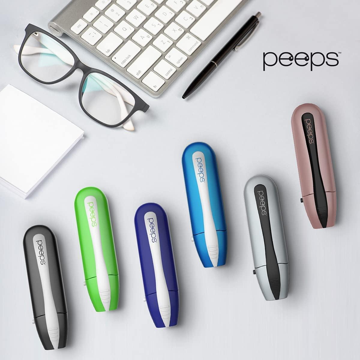 Peeps CarbonKlean Peeps Glasses Cleaner - for Eyeglasses, Reading Glasses, and More - Lens Cleaner with Carbon Microfiber Tech - Injected Black - 1 Count (Pack of 1)