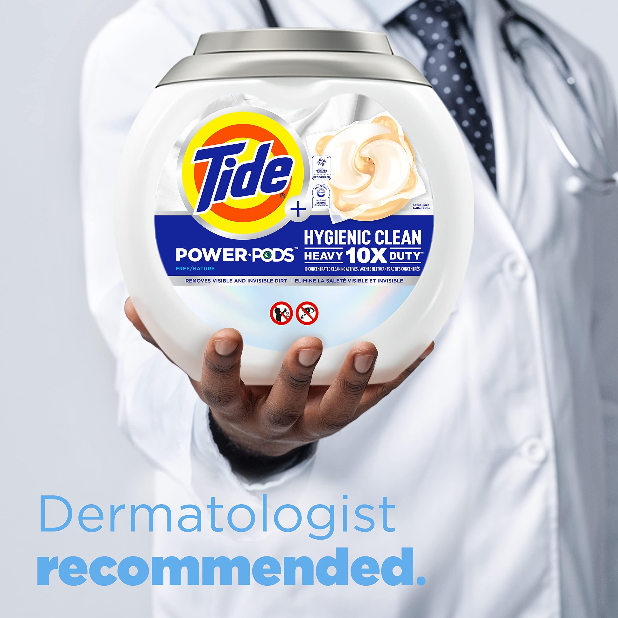 Tide Tide Hygienic Clean Heavy Duty 10x Free Power PODS Laundry Detergent, 63 count, Unscented, For Visible and Invisible Dirt