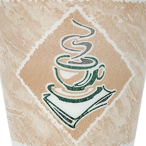 DART Dart 16X16G Café G Foam Hot/Cold Cups, 16oz, White w/Brown & Green (Case of 1000)