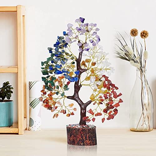 YATSKIA YATSKIA 7 Chakra Tree of Life, Crystals and Healing Stones, Birthday Gifts for Women - Crystal Tree for Positive Energy, Office Decor, Gifts for Women, Mom Birthday Gifts for Women