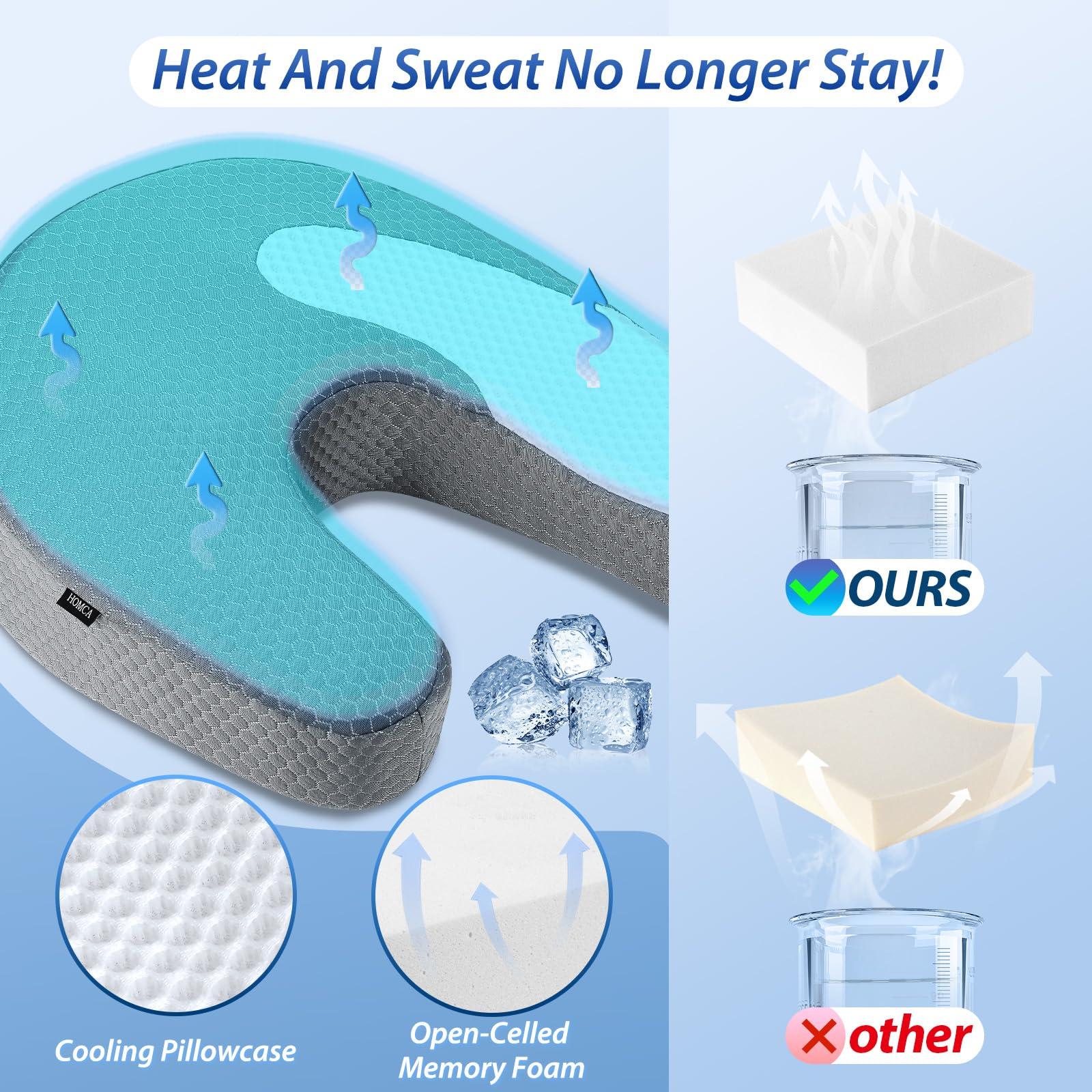 HOMCA HOMCA Side Sleeper Pillows for Adults, Memory Foam U Shaped Pillows for Neck and Shoulder Pain Relief, Ergonomic Shoulder Pillow for Side Sleepers with Cooling Removable Pillowcase