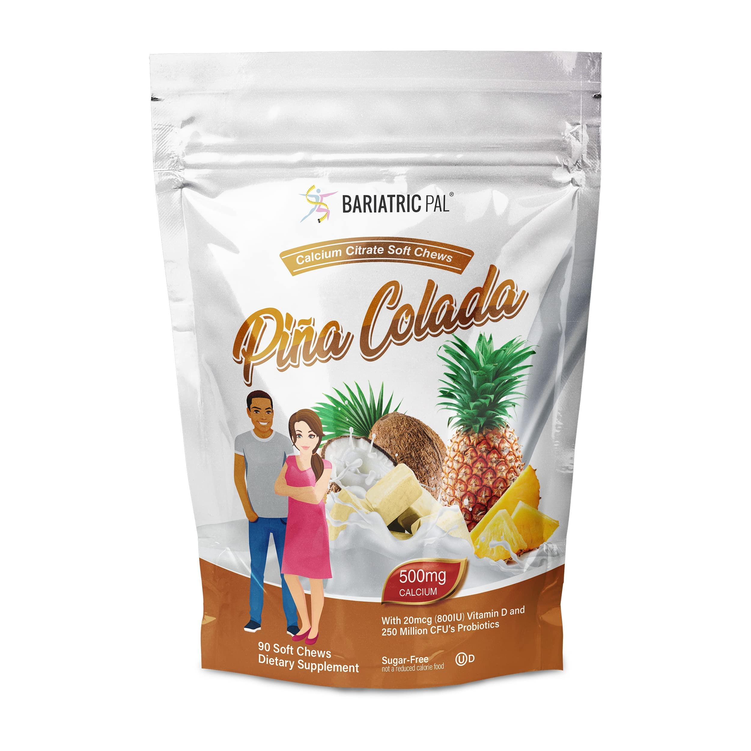 BariatricPal BariatricPal 30-Day Bariatric Vitamin Bundle (Multivitamin ONE 1 per Day! Capsule with 45mg Iron and Calcium Citrate Soft Chews 500mg with Probiotics - Pia Colada)