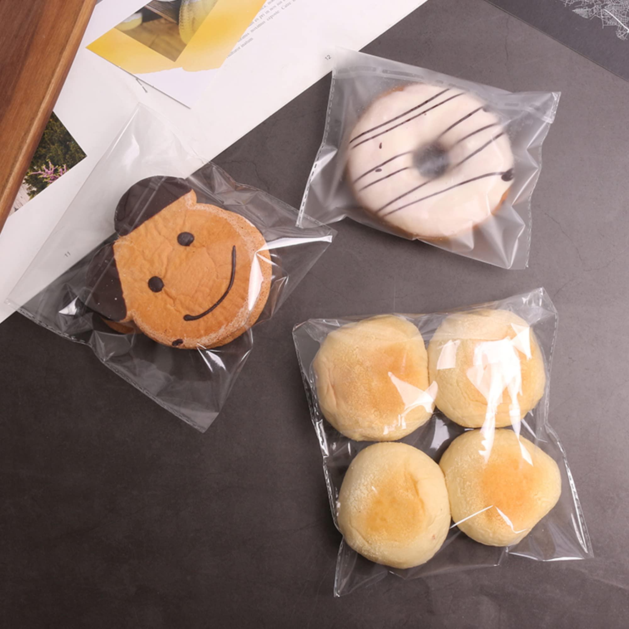 KnR Harmony Square Cello Bags 4x4" 500pcs Resealable Cellophane Bags Self Adhesive Plastic Bags for Cookie Bakery Candy Soap Cards Snacks Food Treat Gift Favor 6 Sizes to Choose from