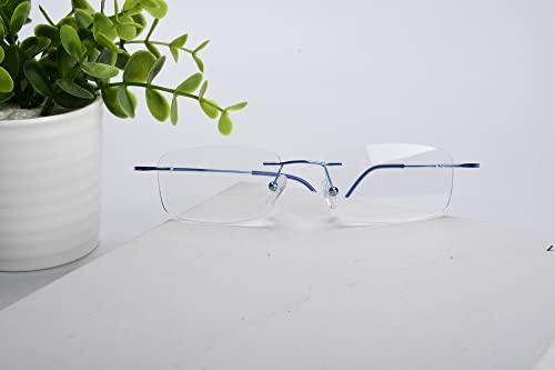 Eyekepper Eyekepper Titanium Rimless Reading Glasses Readers Women Blue +0.75