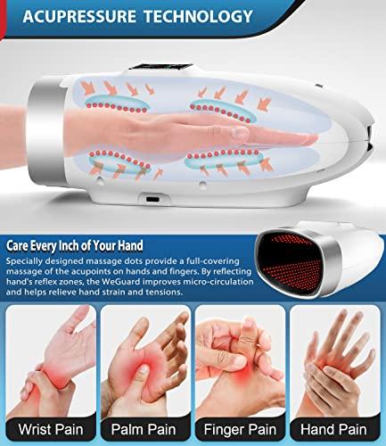 WeGuard WeGuard Hand Massager Hand Massager for Arthritis and Carpal Tunnel Wrest, Finger and Hand Massager with Heat and Compression 5 Massage Modes Arthiritis Pain Relief for Hands