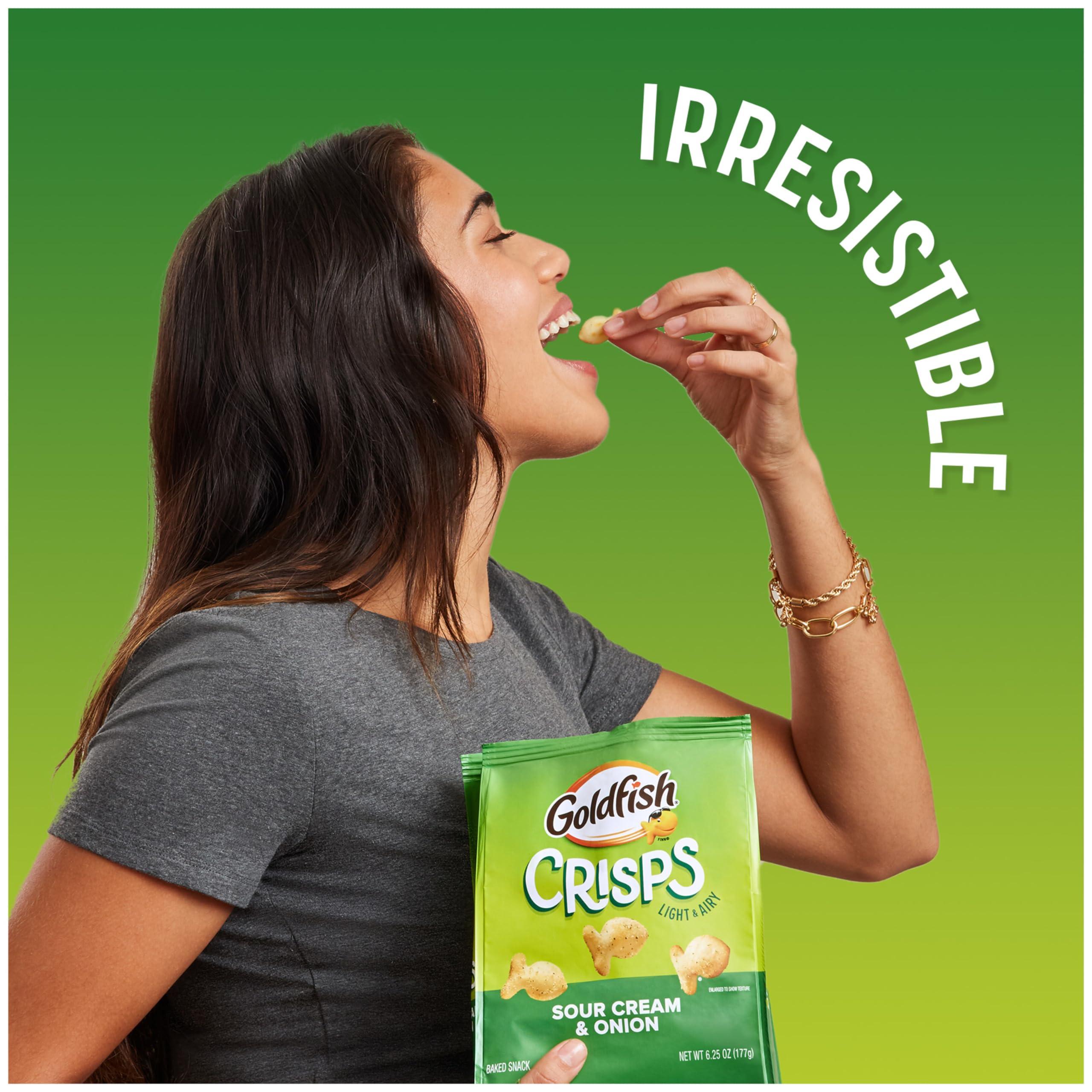 Pepperidge Farm Goldfish Crisps Sour Cream & Onion Baked Chip Cracker Snacks, 6.25 Oz Bag