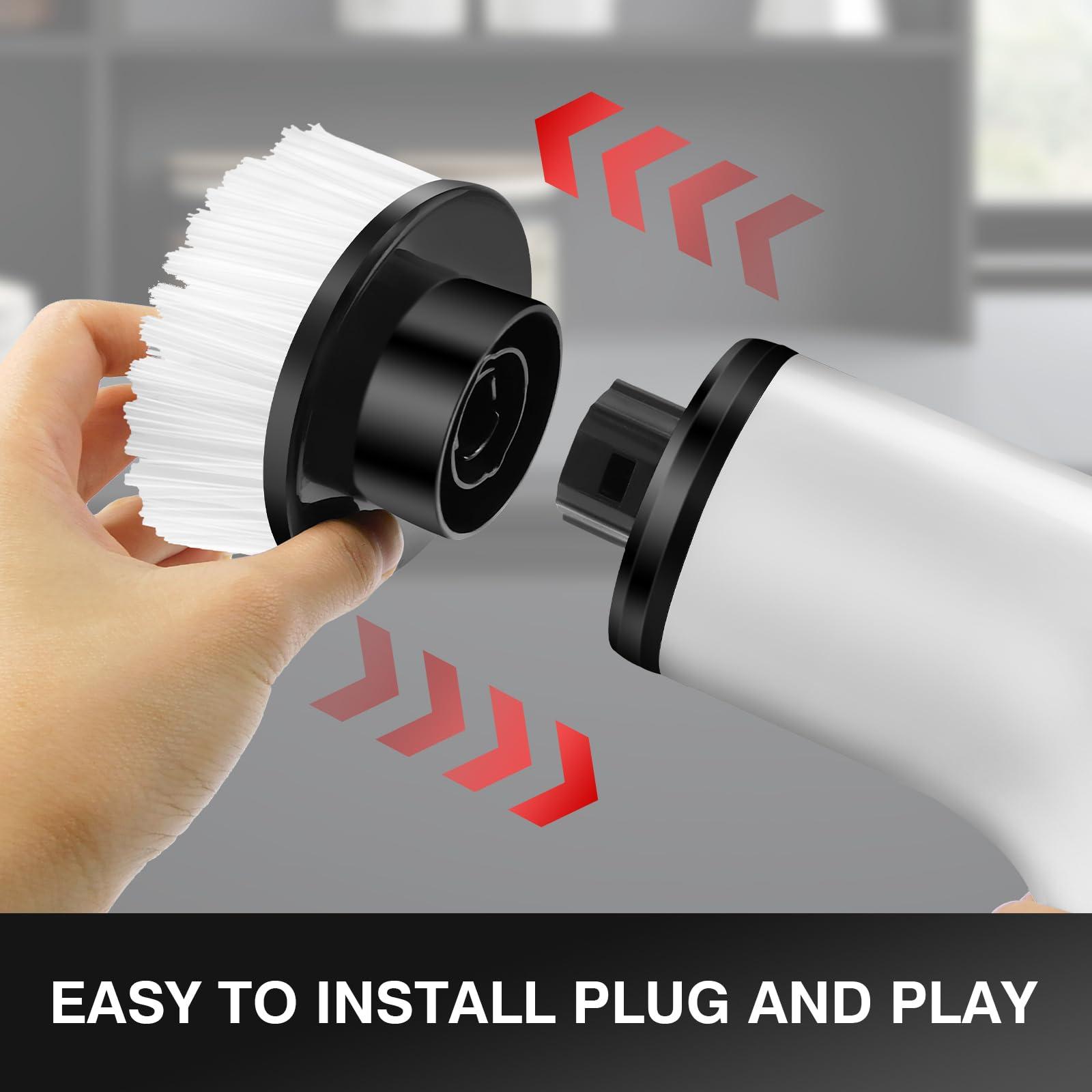 AUTOFU Electric Floor Scrubber 9 in 1 Electric Cleaning Brush Power Scrubber Mop 132cm Long Handle Scrubbing Brush Cordless Spin Scrubber for Cleaning Bathroom, Tub, Toilet, Kitchen